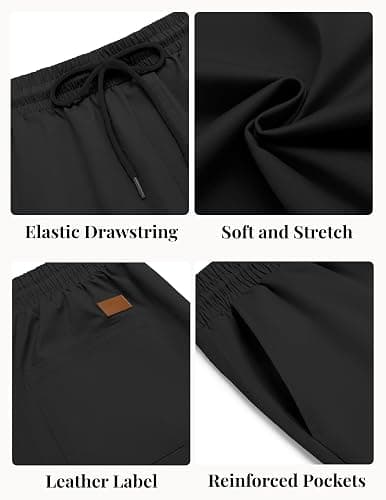 COOFANDY Men's Casual Shorts Cotton Elastic Waist Drawstring Shorts Lightweight Summer Beach Shorts thumbnail 4