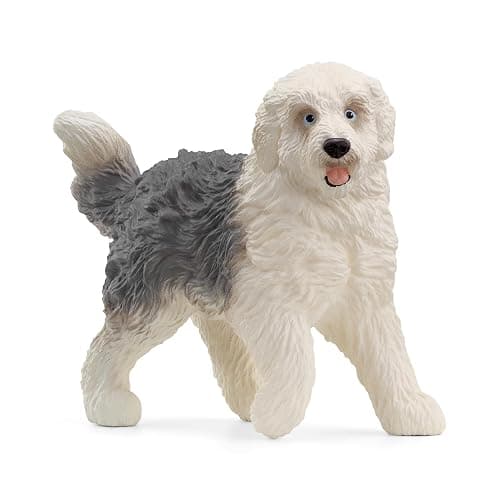 Schleich Farm World - Farm Animal Toy Old English Sheepdog Dog Figurine - Kids Ages 3+ - Image 1