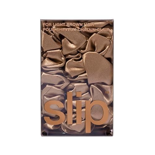 slip Back to Basics Light Brown Midi & Large Scrunchie Set | Includes 2 Midi & 1 Large Pure Silk Scrunchies | 100% Mulberry Silk, Anti-Crease, Hair-Friendly, Reduces Breakage | Stylish & Durable thumbnail 8