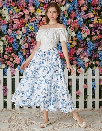 Scarlet Darkness Renaissance Skirt Maxi Long Skirts for Women High Waist A Line Skirt thumbnail 7