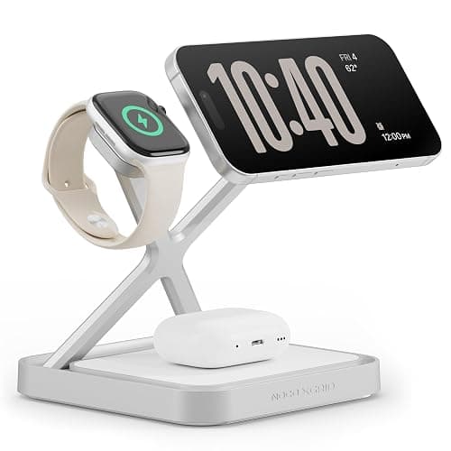 NOCO XGrid XDS3: 3-in-1 Wireless Charging Stand – Charging Station for iPhone, Apple Watch, and AirPods – MagSafe Compatible, Qi2 Certified – Includes 45W USB-C Wall Charger and 6.5-Foot USB-C Cable - Image 1