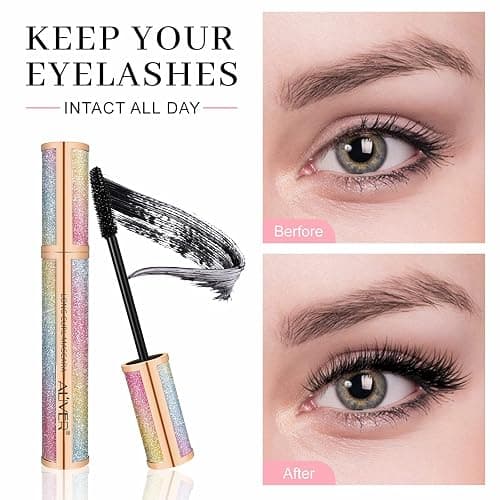 4D Silk Fiber Lash Mascara - Luxuriously Longer, Voluminous Eyelashes, Waterproof Tubing Mascara in Black, Natural Lengthening, Smudge-proof, Hypoallergenic, No Clumping, Easy to Apply & All Day Full thumbnail 3