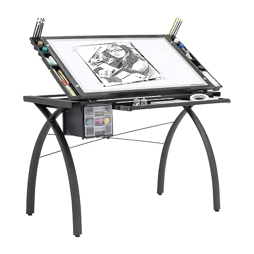 Artograph Futura Light Tracing Table for Artists with Storage and Adjustable, Dimmable Glass Work Top - Image 1