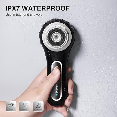 UMICKOO Face Scrubber Exfoliator, Rechargeable Facial Cleansing Brush with 2-Way Rotation & 3 Modes, 30-Day Runtime, 5 Brush Heads for SPA-Level Care, IPX7 Waterproof, Deep Cleaning for All Skin Types thumbnail 4