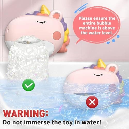 Infowush Baby Bath Toys, Unicorn Bath Bubble Machine Toddler Bath Toys for Kids Ages 1-3 4-8, Interactive Bathtub Shower Water Toys Bubble Maker with Music Christmas Birthday Gifts for Boys Girls thumbnail 7