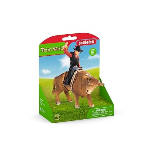 Schleich Farm World Cowboy Bull Riding 4-Piece Cowboy Toy Set for Rodeo Fans & Kids Ages 3+ thumbnail 2