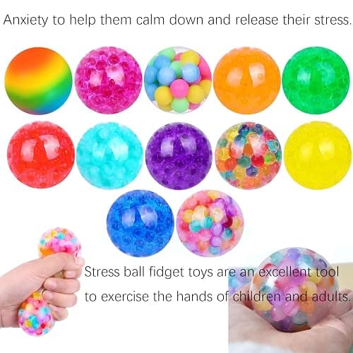 12pcs Random Stress Balls, Toys for Stress Relief, Squishy Balls for Home, School, Office, Anxiety Relief, Exercise Hand Flexibility thumbnail 3