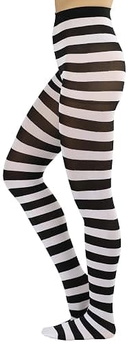 ToBeInStyle Women's Wide Horizontal Striped Opaque Tights thumbnail 3
