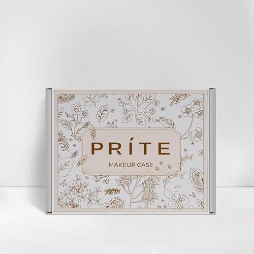 Prite Clear Makeup Bag Cosmetic Organizer Case Waterproof Travel Toiletry Bag Skincare Pouch with Golden Zipper(Beige) thumbnail 9