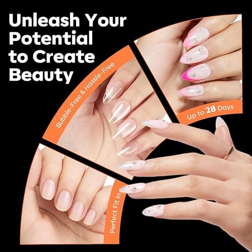 Modelones Almond Nail Tips, 40 Grit Pre-Etched Half Matte Short Almond | 15 Sizes Clear Fake Soft Gel Nails Tips Full Cover Acrylic Gel Kit Press On Nails for Extension Manicure DIY Salon 240Pcs thumbnail 5