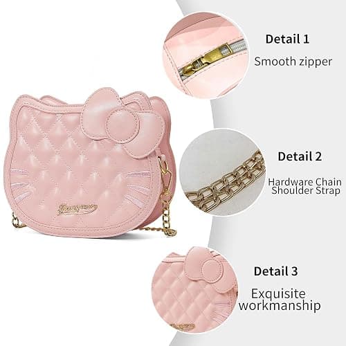 JAMNSY Cute Crossbody Bags for Women, Small Shoulder Bag, Leather Coin Purse with Zipper, Gifts for Her - Pin thumbnail 3