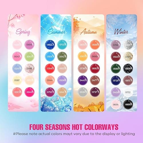 MEFA 46 Pcs Gel Nail Polish Set, 42 Colors All Seasons Gel Polish Set Colorful Begginer Kit Kit with Base Coat & Glossy/Matte Top Coat, Nail Art Manicure Salon DIY Gifts for Girls thumbnail 2