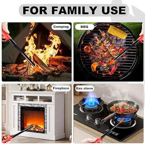 4 Pack Lighter Refillable Butane Lighters, Long Lighters for Candle Camping Fireplace Party BBQ Grill(Fuel Not Included) thumbnail 5