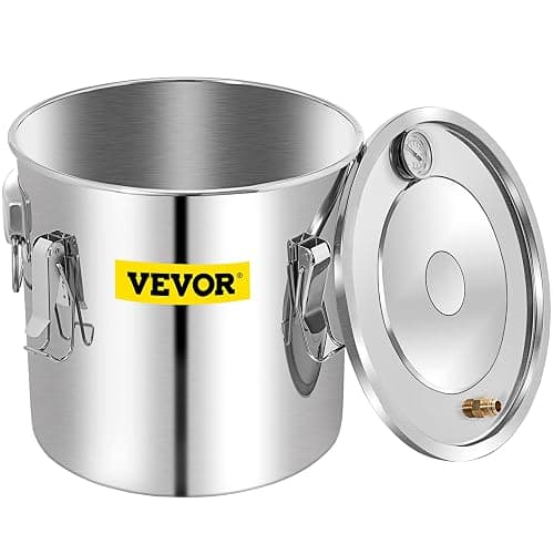 VEVOR Alcohol Still 13GAL/50L, Alcohol Distiller with Thumper Keg, Distillery Kit for Alcohol with Copper Tube & Build-in Thermometer & Water Pump thumbnail 12