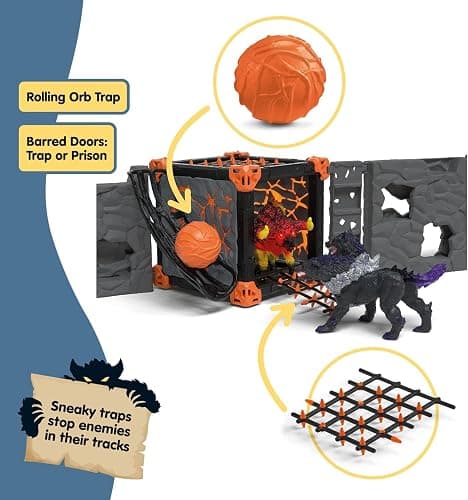 Schleich Eldrador Creatures - 71 PC BattleCave Arena Lava Vs. Shadow Playset - Lava Bull and Shadow Hound Set - Animal Monster Figurines for Boys and Girls - Fun Beast Toys for Kids Ages 7+ | 42673 thumbnail 5