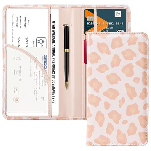 CoBak Car Registration and Insurance Holder - Vehicle Glove Box Car Organizer,Auto Truck Comparment Accessories Case with Magnetic Closure for Driver License,Cards - Image 1