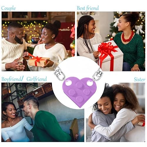 MPK Brick Matching Couple Heart Keychain, Gifts for Him Her Boyfriend Girlfriend Christmas, Wedding Anniversary Birthday Gift thumbnail 3