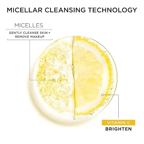 Garnier Micellar Water with Vitamin C, Facial Cleanser & Makeup Remover, Brightening & Hydrating, For All Skin Types, Vegan, Cruelty Free, 13.5 Fl Oz (400mL), 1 Count thumbnail 5