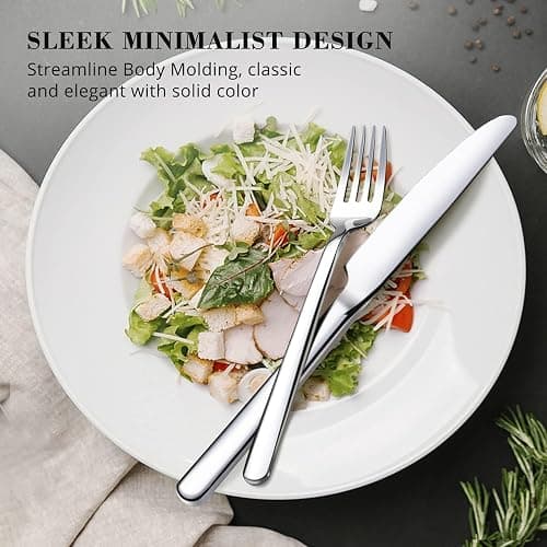 KINGSTONE Silverware Set, 10 Piece Flatware Cutlery Set for 2, 18/10 Stainless Steel Silverware Mirror Polished Dishwasher Safe for Home, Restaurant, Wedding, Party thumbnail 3