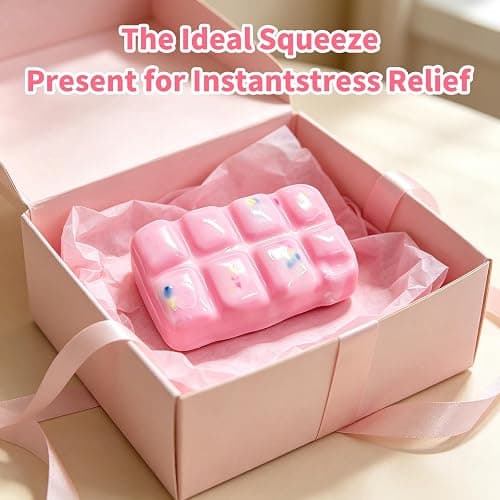 Wax Cracking Squishies, Pink Crunchy Squeeze Fidget Toys for Adults | Stress Relief Hand Relax with Satisfying Crackling Sound, Christmas, Party Favors, Stocking Stuffers thumbnail 7