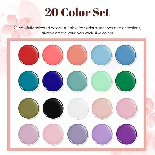JODSONE 23 PCS Gel Nail Polish Set with Base Glossy and Matte Top Coat Multicolored Gel Nail Long Lasting Suitable for All Seasons thumbnail 4