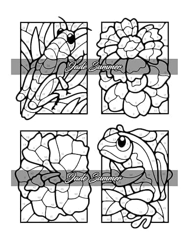 Color by Number Animals: Adult Coloring Book with Cats, Dogs, Birds, Butterflies, Horses, Sloths, and Many More for Stress Relief and Relaxation thumbnail 53