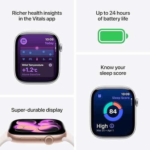 Apple Watch Series 11 [GPS 42mm] Smartwatch with Rose Gold Case and Light Blush Sport Band - S/M. Sleep Score, Fitness Tracker, Health Monitoring, Always-On Display, Water-Resistant thumbnail 3