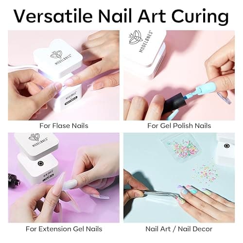 modelones Cordless UV Light for Gel Nails, Mini UV Nail Lamp 2 Timers for Fast Curing Gel Polish Nails Extension Portable LED USB Flash Cure Lamp for Travel thumbnail 6