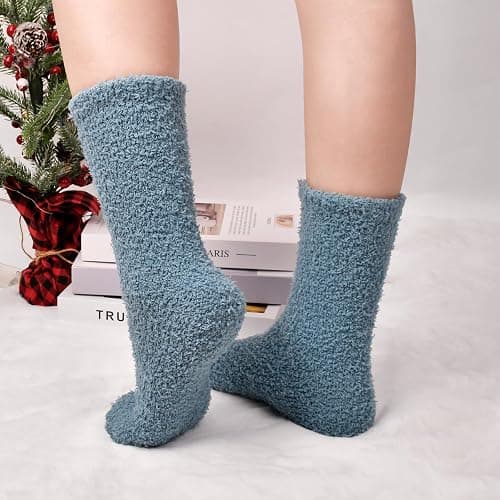 ORALER Fuzzy Socks Gifts for Women - Cozy Fluffy Winter Soft Warm Plush Slipper Socks - Christmas Stocking Stuffers for Women thumbnail 7
