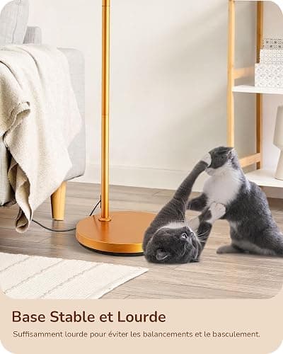 EDISHINE Lampadaire sur Pied Salon, Lampe à Arc avec Abat-jour Double, 2700K-6000K Dimmable en Continu par Télécommande et Pédale, E27 Ampoule LED Fournie, Lampadaire Boho pour Chambre, Doré thumbnail 8
