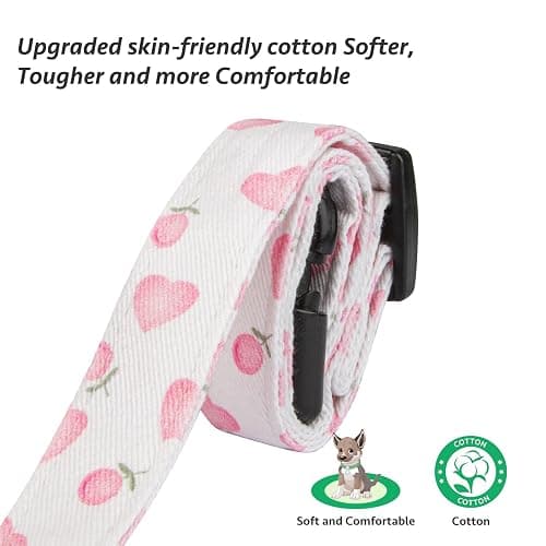 Cotton Handmade Dog Collar Cute and Distinctive Patterns White and Pink Love Heart with Pendant for Girl Boy Dogs Collars S thumbnail 4