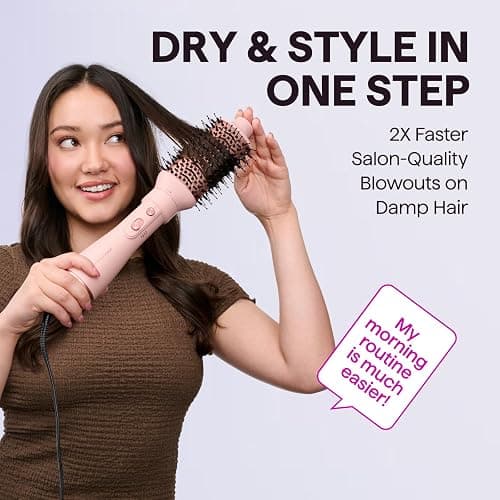 Wavytalk Hair Dryer Brush Set, Air Sculpt 4-in-1 Hot Air Brush Set, Multi Hair Styler for Salon Blowouts, Smooth Curls, Volumizing and Straightening, Sleek and Less Frizz, Pink thumbnail 2
