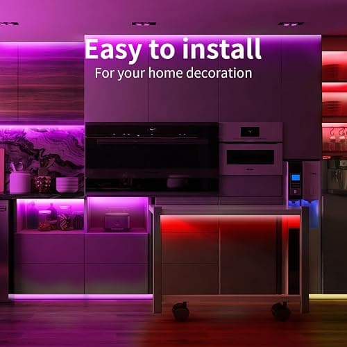 Bathebright led Lights Strip for Bedroom Smart Music Sync RGB Color Changing with App and Remote Control, Power Supply Led Strip Lights Lumiere Led for Home Party Room Decor (100ft)… - 100 FT thumbnail 4