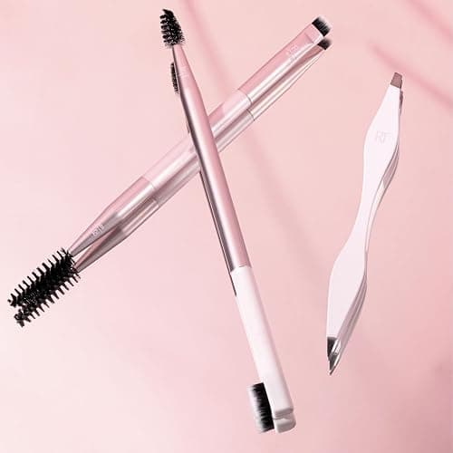 Real Techniques Brow Shaping Set, Spoolie, Tweezers & Brow Brushes | Full, fluffy brows with a brow spoolie and eyebrow tweezers set, dual-ended tools and precision tweezers thumbnail 8