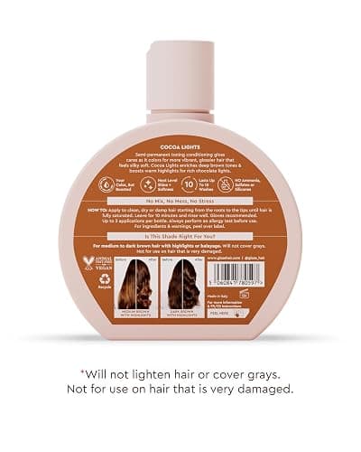 Glaze Super Gloss Color Conditioning Gloss – Cocoa Lights for Medium to Dark Brown Hair with Highlights – Rinse Out Semi-Permanent Hair Gloss that Enhances Color and Boosts Shine & Hydration thumbnail 5