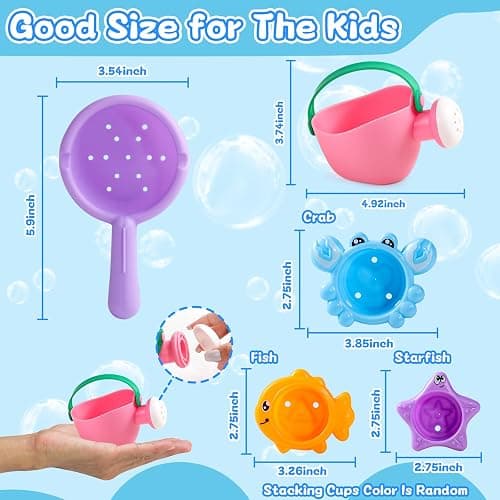 Baby Bath Toys for Kids Ages 1-3 5 PCS Toddler Bath Toys Mold Free for 2-4 Bathtub Sand Beach Pool Water Toddler Toys & Christmas Birthday Gifts (Color Random) thumbnail 2