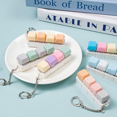 2 Pcs Creamy Keyboard Fidget Toy, Office Fidget Toys for Desk, 4 Keys Decompression Clicker Keyboard Fidget for Adults Stress Relief Pass Time thumbnail 4