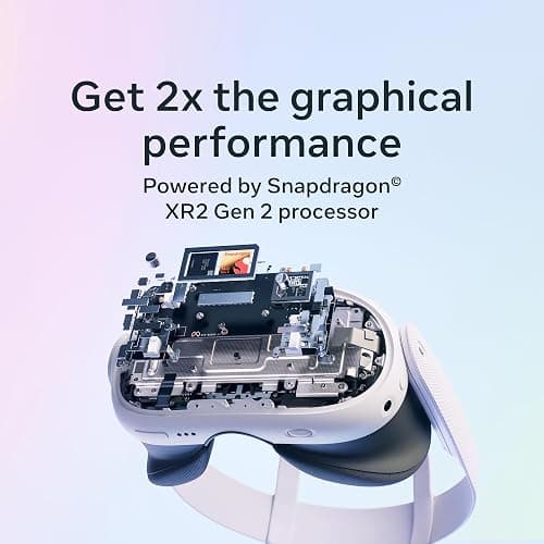 Meta Quest 3 512GB | VR Headset — Thirty Percent Sharper Resolution — 2X Graphical Processing Power — Virtual Reality Without Wires — Access to 40+ Games with a 3-Month Trial of Meta Horizon+ Included thumbnail 4