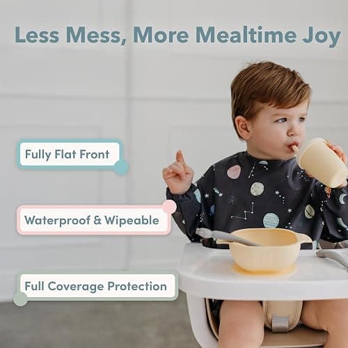 Loulou Lollipop Long Sleeve Mess Free Waterproof Bibs, for baby boys and girls 6-36 Months, Machine Washable, Travel Friendly thumbnail 2