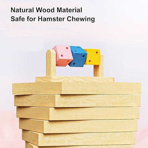 Hamster Enrichment Toys, Hamster Chew Toys, Wooden Small Animal Cage Accessories, for Syrian & Dwarf Hamsters, Gerbils, Rats thumbnail 4