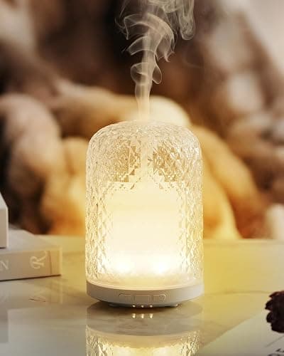 Onaboviva Essential Oil Diffuser – 2.4MHz Ultrasonic Aromatherapy Diffuser, Health Night Light, Timer & Auto Shut-Off, BPA-Free, 120ml Glass Oil Diffuser for Home, Office, Spa, Yoga - Image 1