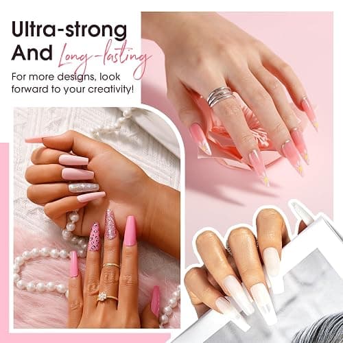 ROSALIND MINI Poly Nail Gel Kit, 8 Colors 0.34oz Each Tube Poly Nails Gel Starter Kit with Slip Solution and Mini UV Lamp, Clear Nude Purple Gels Extension Set for Beginners thumbnail 5