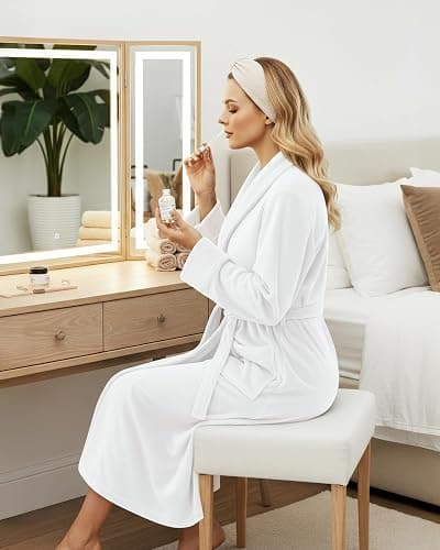 NY Threads Premium Womens Robe, Plush Fleece Long Bath Robe for Women, Fluffy Soft Women's Bathrobe thumbnail 8