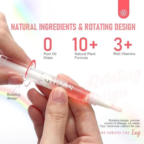 SAVILAND Natural Cuticle Oil Pen: 6PCS Revitalizing Cuticle Oil for Nails with Vitamin E Repaired Cuticles Overnight Cuticle Softener Nail Strengthener Protector for Damaged Skin Thin Nail thumbnail 6