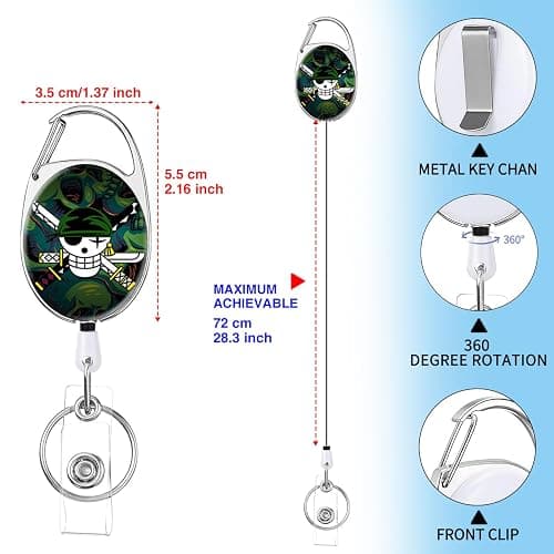 Pounchi Fight Anime Retractable Badge Reels (2 Pack) with Cool Name Tag Badge Holder (2 Pack) Cartoon ID Badge Holders Nursing Badge Reel Badge Clip Gifts for Teens Kids thumbnail 3