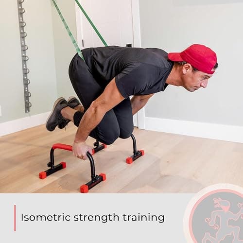Rubberbanditz Parallette, Parallel Bars & Dip Station | At Home Gym Workout Equipment, L-Sit Bars & Calisthenics Equipment for Home. Perfect for Push Ups, Dips, Handstands & Gymnastics. thumbnail 8