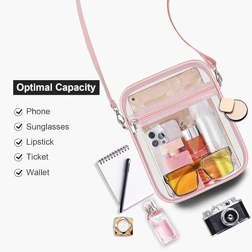 USPECLARE Clear Purse for Stadium Events Transparent Messenger Bag | Stadium Approved Clear Crossbody Bag with Adjustable Straps for Men and Women for Concerts, Game Days, Outdoor Events thumbnail 5