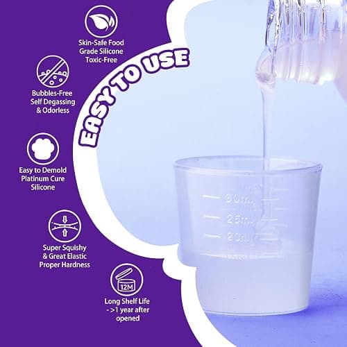 Liquid Silicone for Squishy Maker, 500g Rubber for Making Taba Squishy, Super Soft & Fast Cure Liquid Silicone, Perfect DIY Decompression Gift, Custom Cat Paws + Flocking thumbnail 4