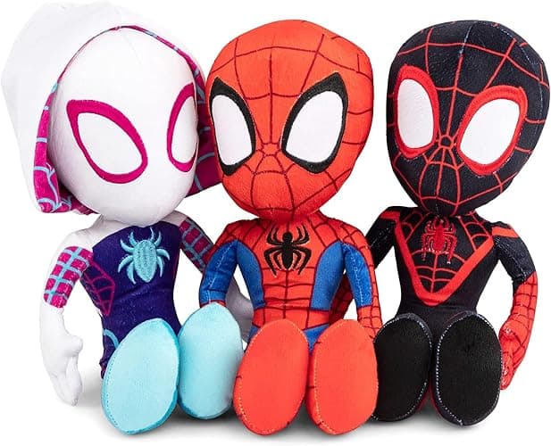 Marvel Spidey & His Amazing Friends 8" Plush 3-Pack Set - Spider-Man, Miles Morales, Gwen Stacy Ghost - Officially Licensed Stuffed Animal Toy Figures - Spider-Verse Gift for Kids, Boys, Girls thumbnail 2