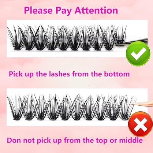 Charmily DIY Lash Clusters Kit – 280pcs Volume Lashes clusters, D Curl Soft Wispy Lash extension kit 40D+50D Mix 9-16mm Eyelash Cluter Glue Bond Seal & Remover and tweezers, Easy At-Home Application thumbnail 8